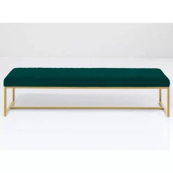 KARE Design Bank Smart Dunkelgrun Messing 150X40Cm- Sitzbänke