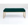 KARE Design Bank Smart Dunkelgrun Messing 90Cm- Sitzbänke