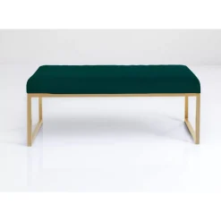 KARE Design Bank Smart Dunkelgrun Messing 90Cm- Sitzbänke