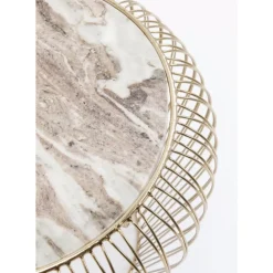 KARE Design Beistelltisch Beam Grau Marmor Messing O43Cm- Tische