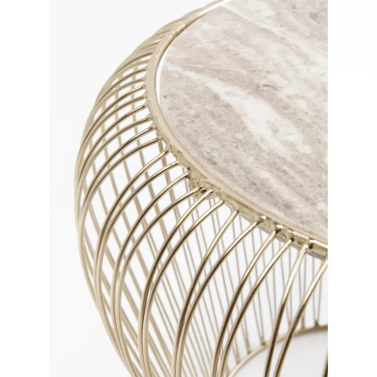 KARE Design Beistelltisch Beam Grau Marmor Messing O43Cm- Tische