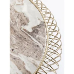 KARE Design Beistelltisch Beam Grau Marmor Messing O43Cm- Tische