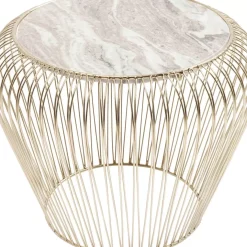 KARE Design Beistelltisch Beam Grau Marmor Messing O43Cm- Tische