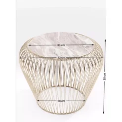 KARE Design Beistelltisch Beam Grau Marmor Messing O43Cm- Tische