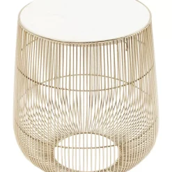 KARE Design Beistelltisch Beam Weiss Marmor Messing O32Cm- Tische