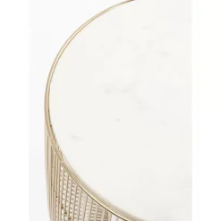 KARE Design Beistelltisch Beam Weiss Marmor Messing O32Cm- Tische