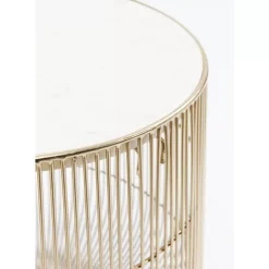 KARE Design Beistelltisch Beam Weiss Marmor Messing O32Cm- Tische