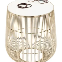 KARE Design Beistelltisch Beam Weiss Marmor Messing O32Cm- Tische