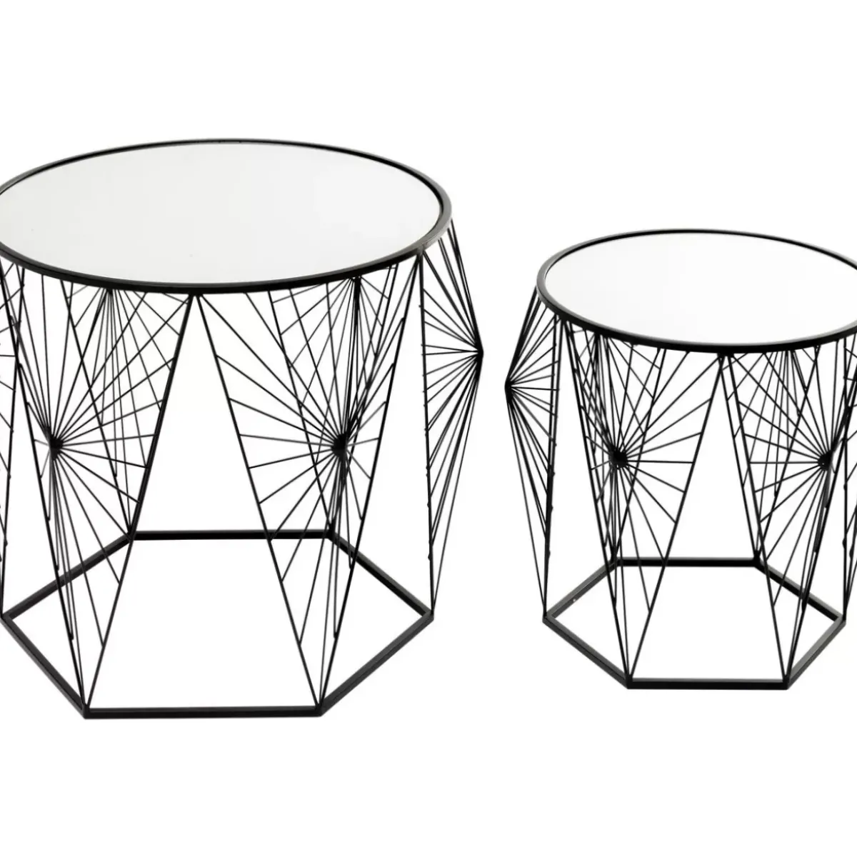 KARE Design Beistelltisch Cobweb Schwarz (2/Set)- Tische