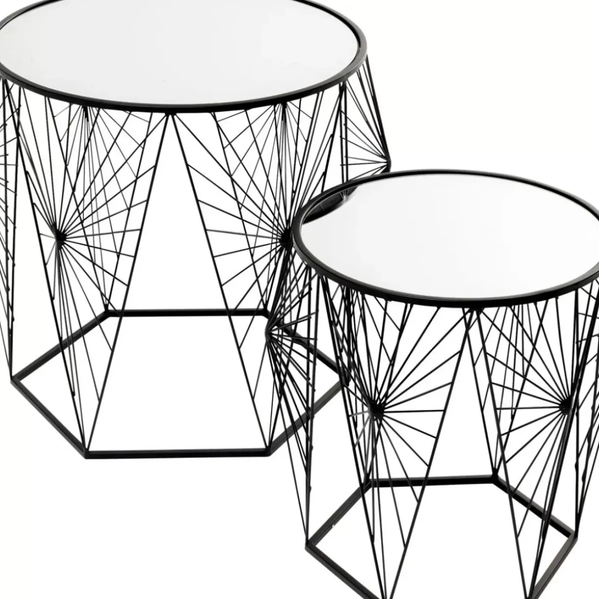 KARE Design Beistelltisch Cobweb Schwarz (2/Set)- Tische