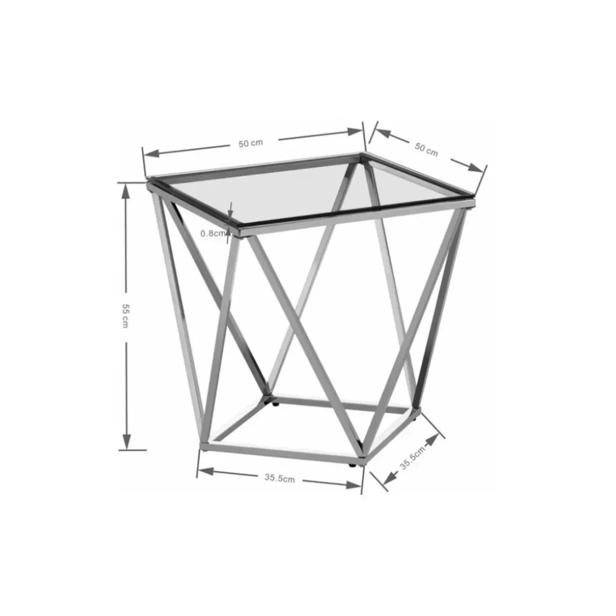 KARE Design Beistelltisch Cristallo 50X50Cm- Tische