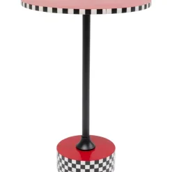 KARE Design Beistelltisch Domero Checkers Rot O40Cm- Tische