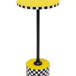 KARE Design Beistelltisch Domero Checkers Gelb O25Cm- Tische