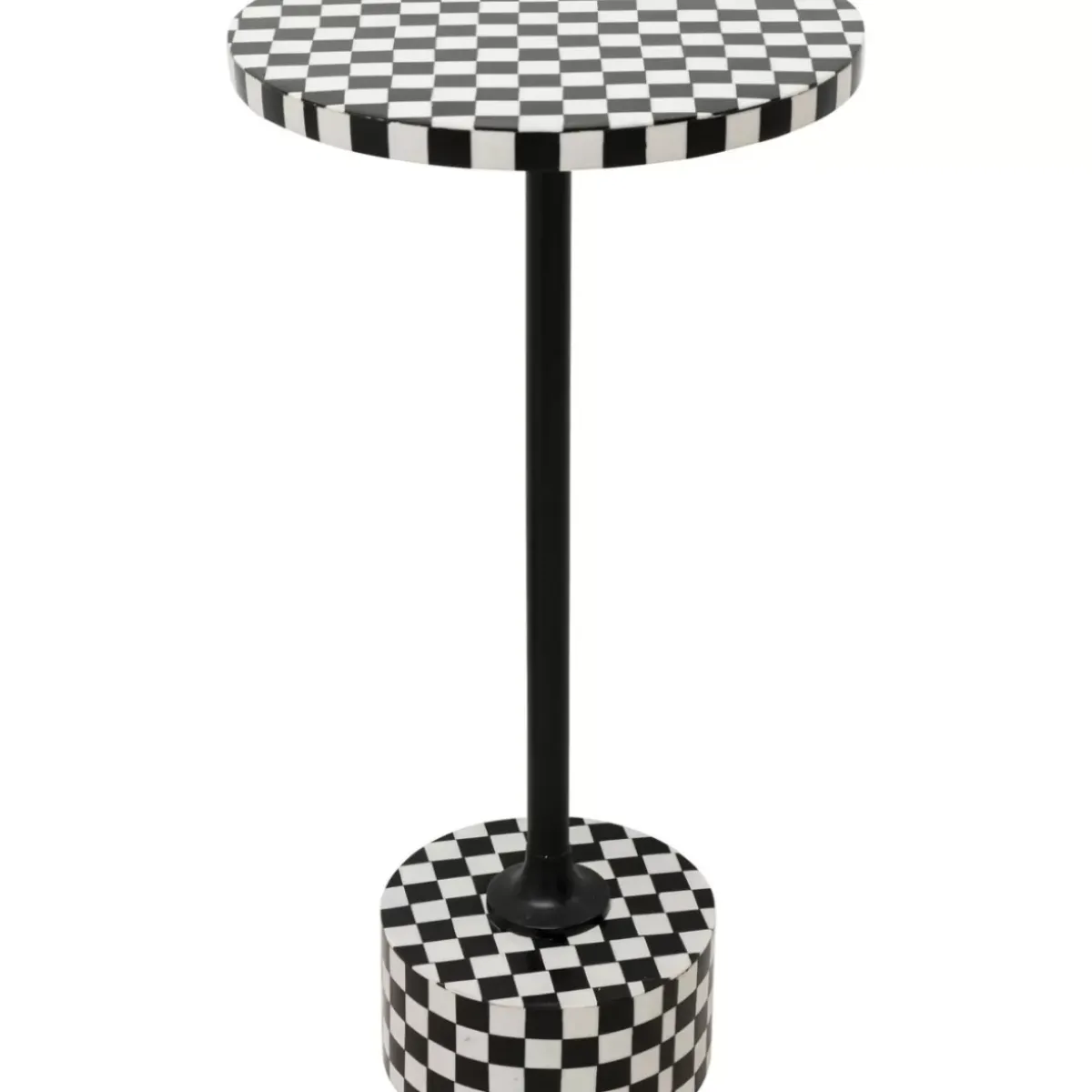 KARE Design Beistelltisch Domero Chess Schwarz Weis O25Cm- Tische