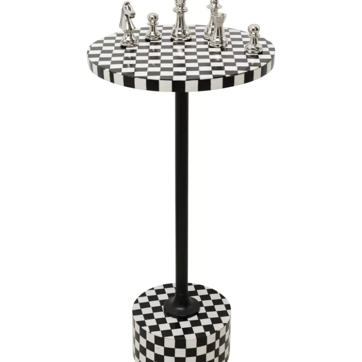 KARE Design Beistelltisch Domero Chess Schwarz Weis O25Cm- Tische