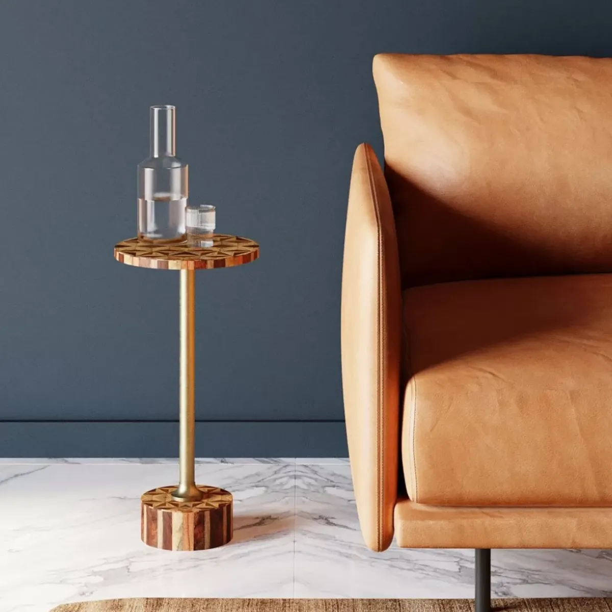 KARE Design Beistelltisch Domero Geo Braun O25Cm- Tische