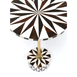 KARE Design Beistelltisch Domero Star Braun Weis O40Cm- Tische