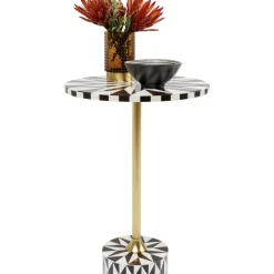 KARE Design Beistelltisch Domero Star Braun Weis O40Cm- Tische