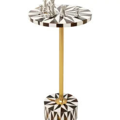 KARE Design Beistelltisch Domero Star Braun Weis O25Cm- Tische