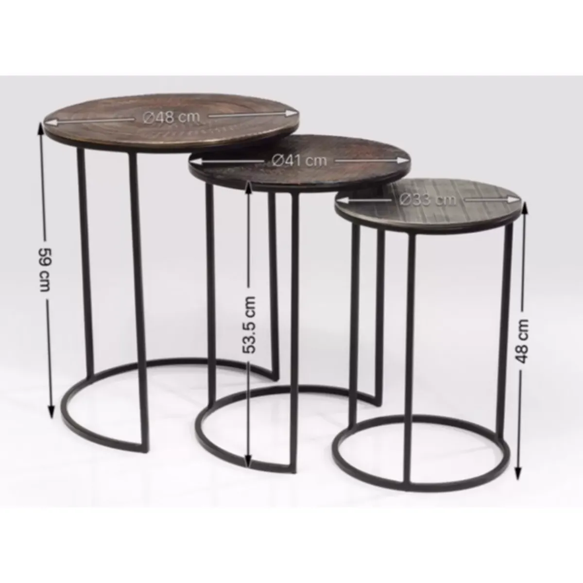 KARE Design Beistelltisch Electra (3/Set) O48Cm- Tische