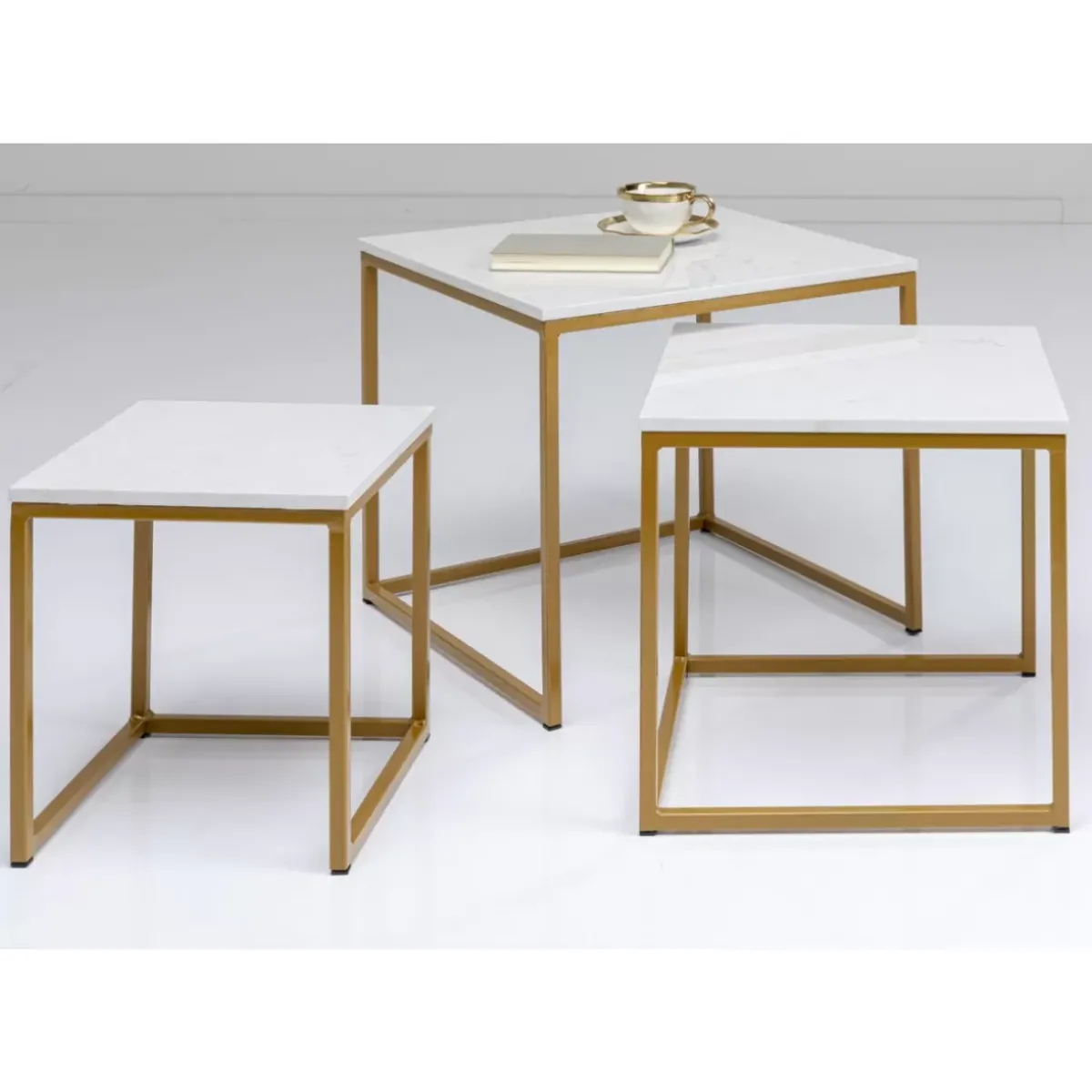 KARE Design Beistelltisch Key West Gold (3/Set)- Tische