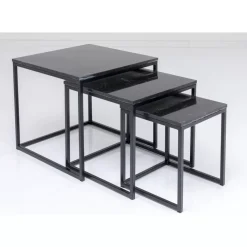 KARE Design Beistelltisch Key West Schwarz (3/Set)- Tische