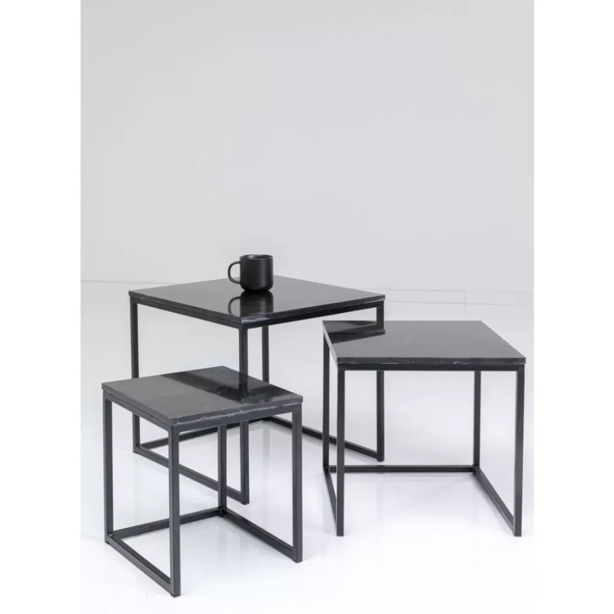 KARE Design Beistelltisch Key West Schwarz (3/Set)- Tische