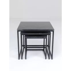 KARE Design Beistelltisch Key West Schwarz (3/Set)- Tische