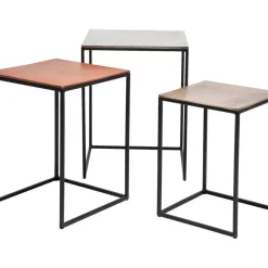 KARE Design Beistelltisch Loft Square Vintage (3/Set) 41X41Cm- Tische