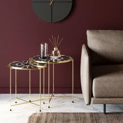 KARE Design Beistelltisch Priya Schwarz (2/Set)- Tische