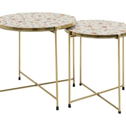 KARE Design Beistelltisch Priya Weis (2/Set)- Tische
