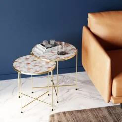 KARE Design Beistelltisch Priya Weis (2/Set)- Tische