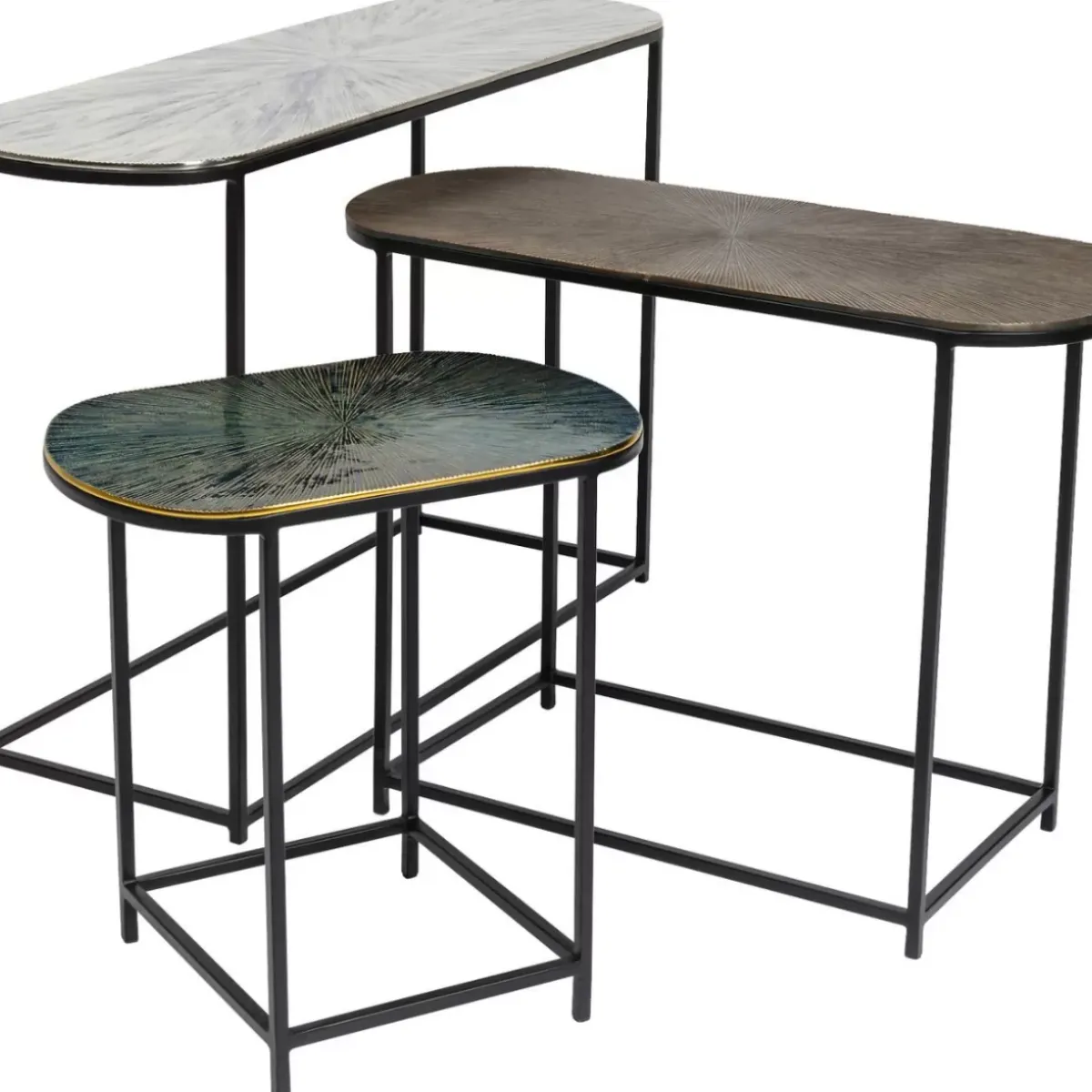 KARE Design Beistelltisch Ray Oval (3/Set)- Tische