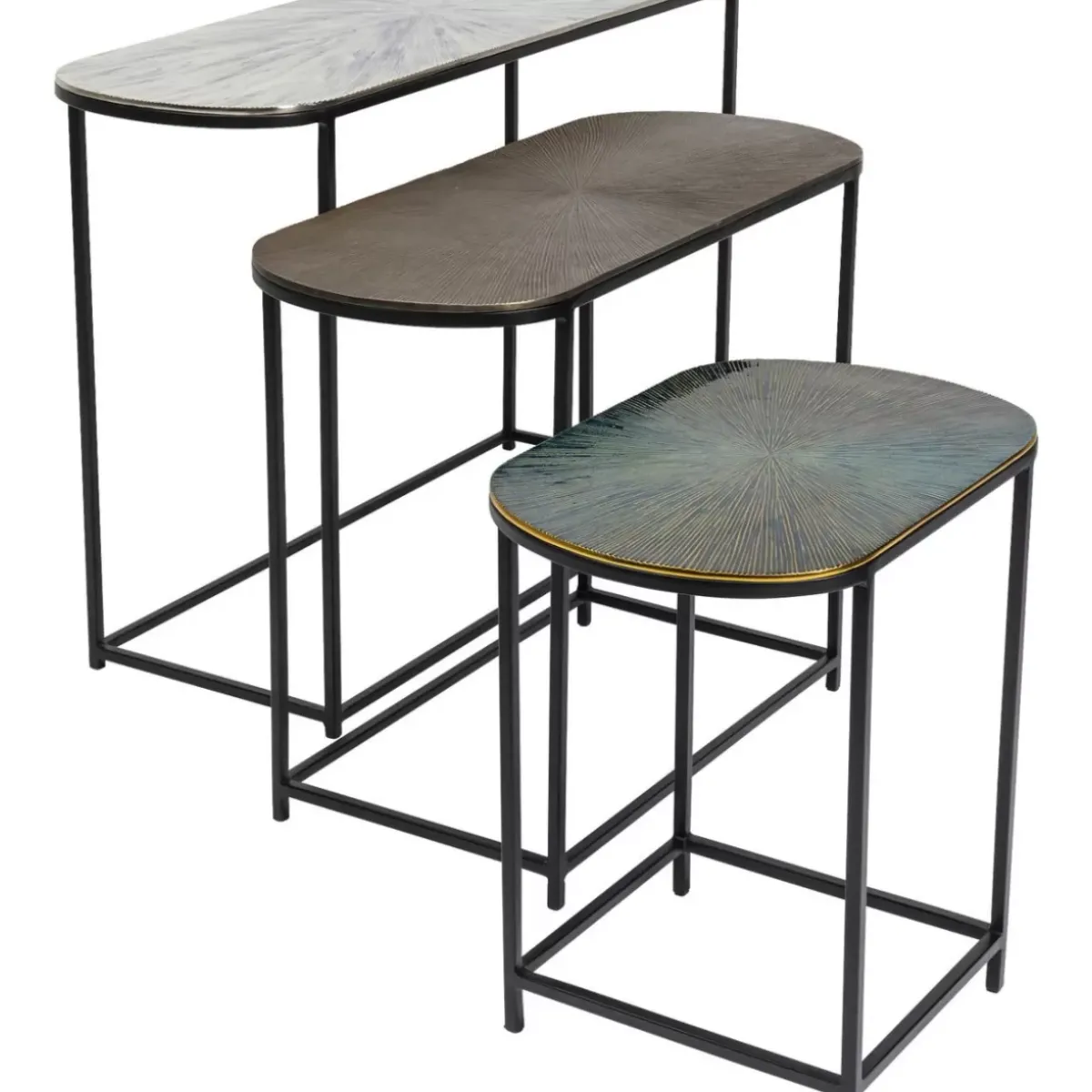 KARE Design Beistelltisch Ray Oval (3/Set)- Tische