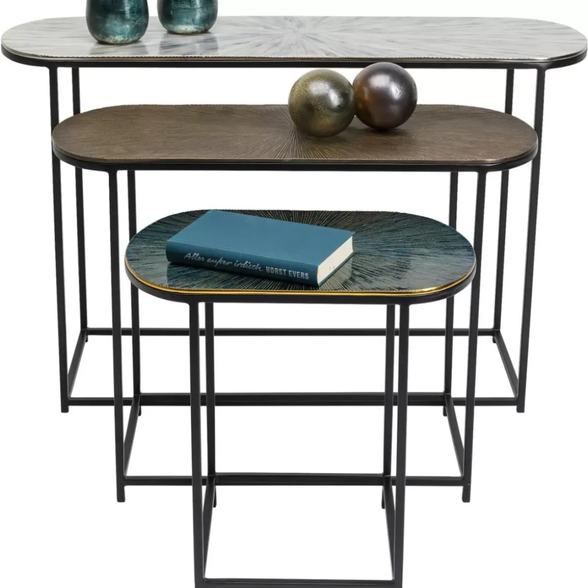 KARE Design Beistelltisch Ray Oval (3/Set)- Tische