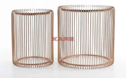 KARE Design Beistelltisch Wire Copper (2/Set) O44Cm- Tische