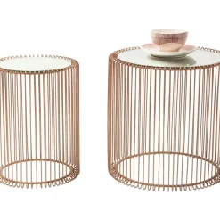 KARE Design Beistelltisch Wire Copper (2/Set) O44Cm- Tische