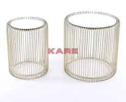 KARE Design Beistelltisch Wire Messing (2/Set) O44Cm- Tische