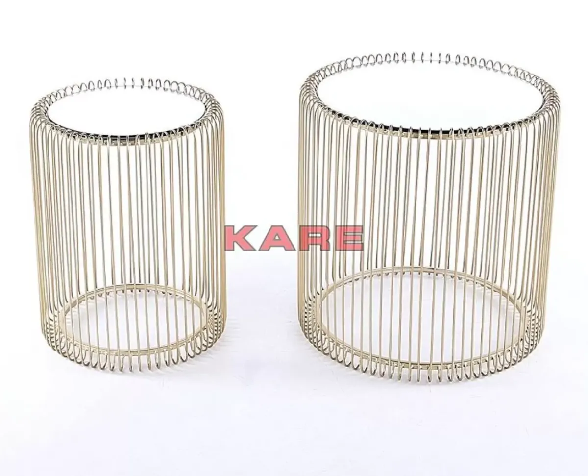 KARE Design Beistelltisch Wire Messing (2/Set) O44Cm- Tische