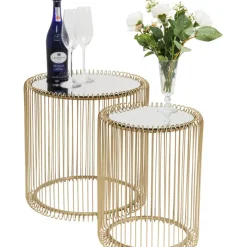 KARE Design Beistelltisch Wire Messing (2/Set) O44Cm- Tische
