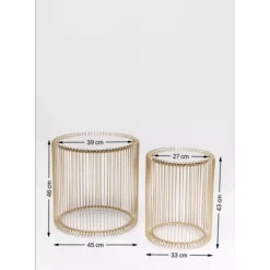 KARE Design Beistelltisch Wire Messing (2/Set) O44Cm- Tische