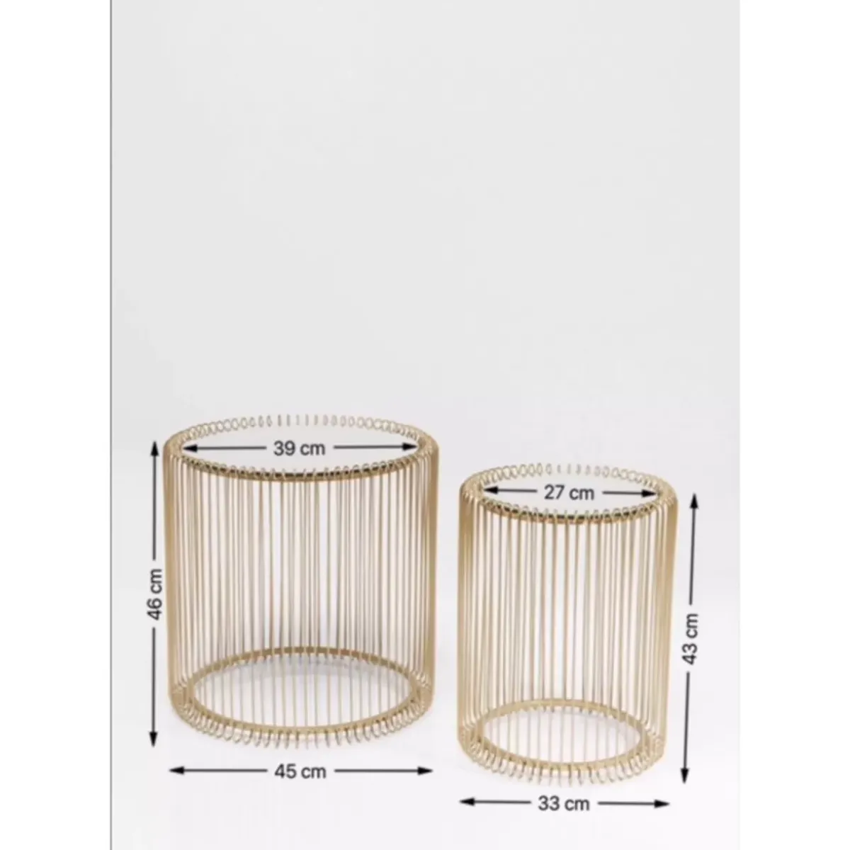 KARE Design Beistelltisch Wire Messing (2/Set) O44Cm- Tische