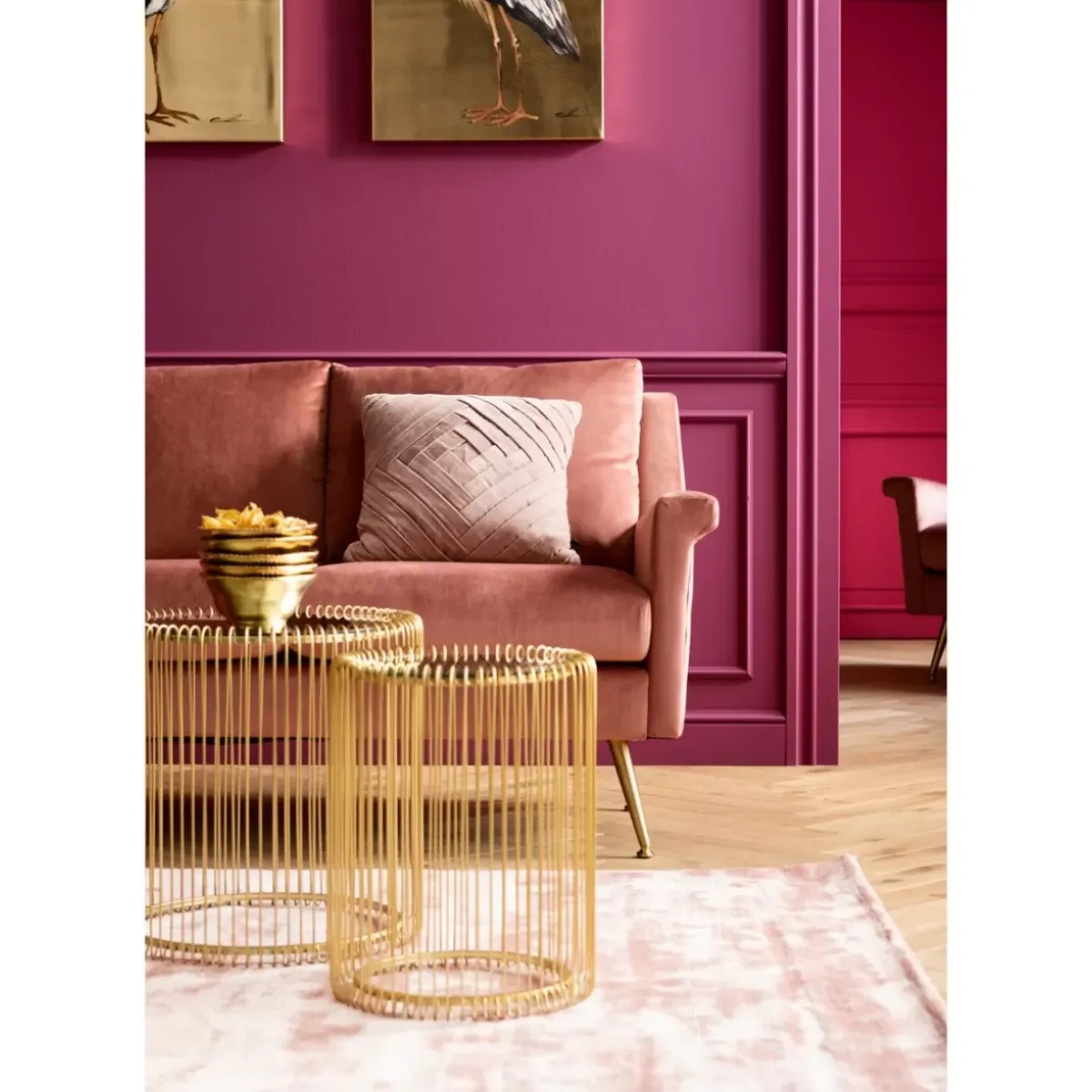 KARE Design Beistelltisch Wire Messing (2/Set) O44Cm- Tische