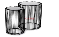 KARE Design Beistelltisch Wire Schwarz (2/Set) O44Cm- Tische