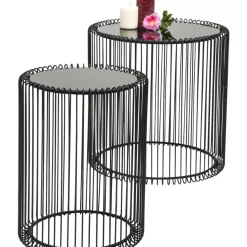 KARE Design Beistelltisch Wire Schwarz (2/Set) O44Cm- Tische