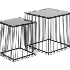 KARE Design Beistelltisch Wire Square Schwarz (2/Set) 45X45Cm- Tische