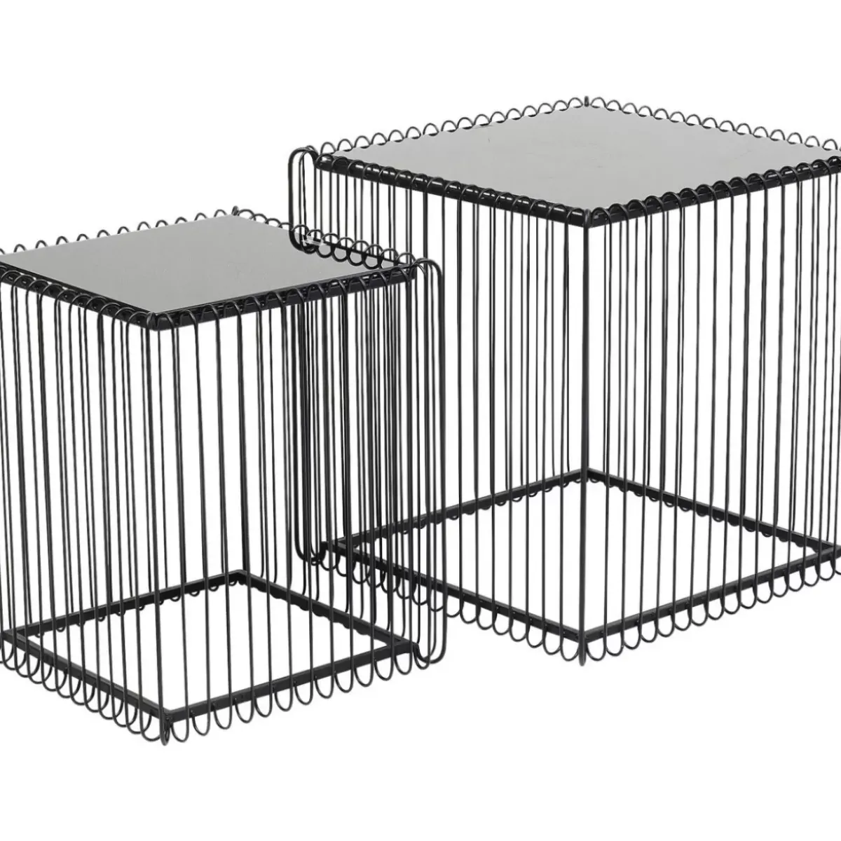 KARE Design Beistelltisch Wire Square Schwarz (2/Set) 45X45Cm- Tische