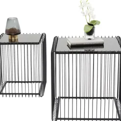 KARE Design Beistelltisch Wire Square Schwarz (2/Set) 45X45Cm- Tische