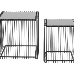 KARE Design Beistelltisch Wire Square Schwarz (2/Set) 45X45Cm- Tische