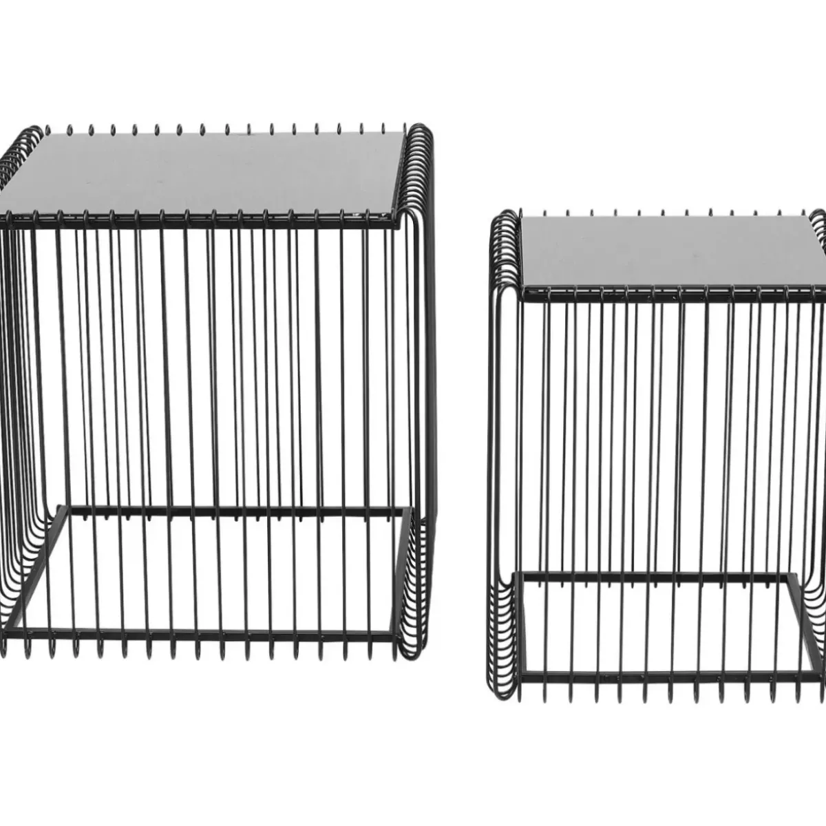 KARE Design Beistelltisch Wire Square Schwarz (2/Set) 45X45Cm- Tische